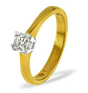 The Diamond Store.co.uk LAUREN 18KY DIAMOND SOLITAIRE RING 0.33CT G/VS
