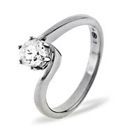 The Diamond Store.co.uk LEAH PLATINUM DIAMOND SOLITAIRE RING 0.25CT H/SI