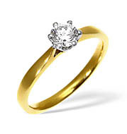 LOW SET CHLOE 18KY DIAMOND SOLITAIRE RING 0.75CT H/SI