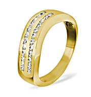 The Diamond Store.co.uk LUCY TWIST 18KY DIAMOND HALF ETERNITY RING 0.50CT G/VS