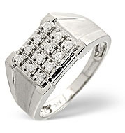 The Diamond Store.co.uk Mens Ring 0.23CT Diamond 9K White Gold