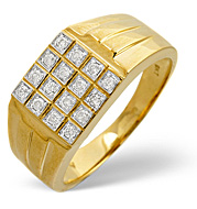 The Diamond Store.co.uk Mens Ring 0.25CT Diamond 9K Yellow Gold