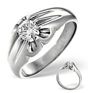 The Diamond Store.co.uk Mens Ring 0.50CT Diamond 18K White Gold