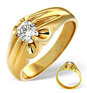 The Diamond Store.co.uk Mens Ring 0.50CT Diamond 18K Yellow Gold