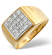 The Diamond Store.co.uk Mens Ring 0.50CT Diamond 9K Yellow Gold
