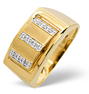The Diamond Store.co.uk Onyx and 0.05CT Diamond Ring 9K Yellow Gold