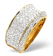 The Diamond Store.co.uk Pave Ring 0.94CT Diamond 9K Yellow Gold