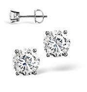 The Diamond Store.co.uk PLATINUM DIAMOND STUD EARRINGS 0.50CT H/SI