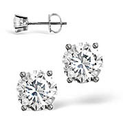 The Diamond Store.co.uk PLATINUM DIAMOND STUD EARRINGS 0.66CT G/VS