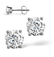 The Diamond Store.co.uk PLATINUM DIAMOND STUD EARRINGS 1.00CT H/SI