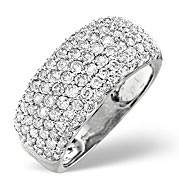 Platinum H/Si Pave Ring 1.35CT Diamond