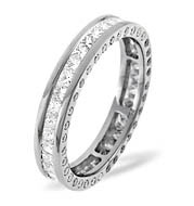 The Diamond Store.co.uk Princess and Round Diamonds 18K White Gold 2CT Eternity Ring