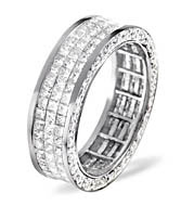 The Diamond Store.co.uk Princess and Round Diamonds 18K White Gold 3.2CT Eternity Ring