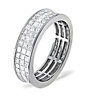 The Diamond Store.co.uk Princess Cut Diamonds 18K White Gold 3.25CT Eternity Ring