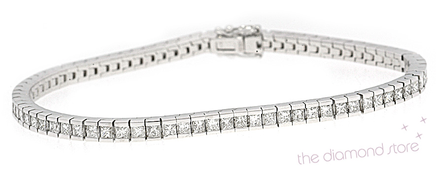 The Diamond Store.co.uk Princess Cut H/Si Tennis Bracelet 3.50CT Diamond 18KW
