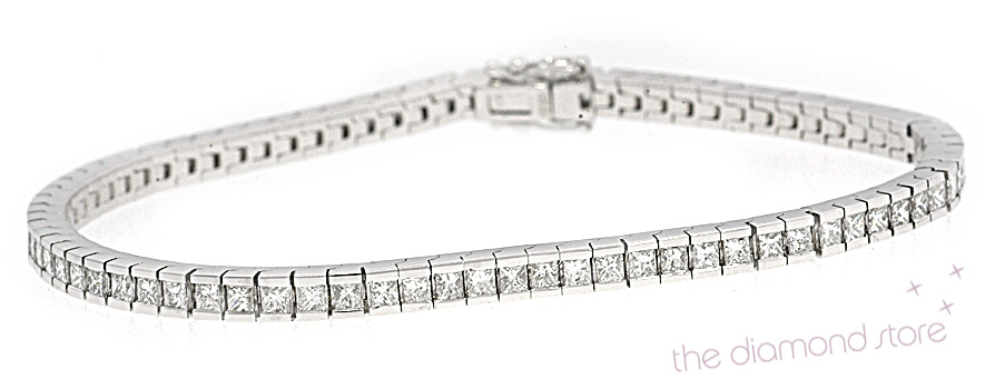 The Diamond Store.co.uk Princess Diamond H/Si Tennis Bracelet 3.50CT