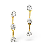 The Diamond Store.co.uk Small Drop Earrings 0.16CT Diamond 9K Yellow Gold