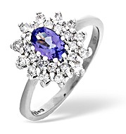The Diamond Store.co.uk Tanzanite and 0.36CT Diamond Ring 18K White Gold
