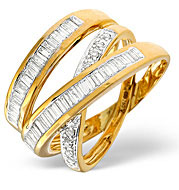 The Diamond Store.co.uk Wide Ring 0.85CT Diamond 18K Yellow Gold
