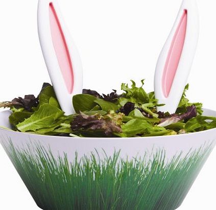 The Discovery Store Rabbit Ears Salad Servers. Novelty bunny ears salad tongs and rabbit salad servers.