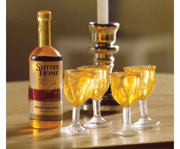 Bottle of Wine & Glasses, 5 pcs