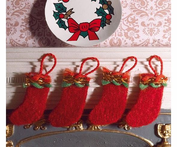 Felt Christmas Stockings, 4 pcs