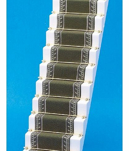 Olive Green Edged Stair Carpet