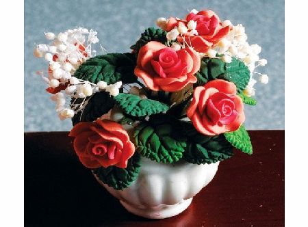 The Dolls House Emporium Peach Rose Arrangement in Vase