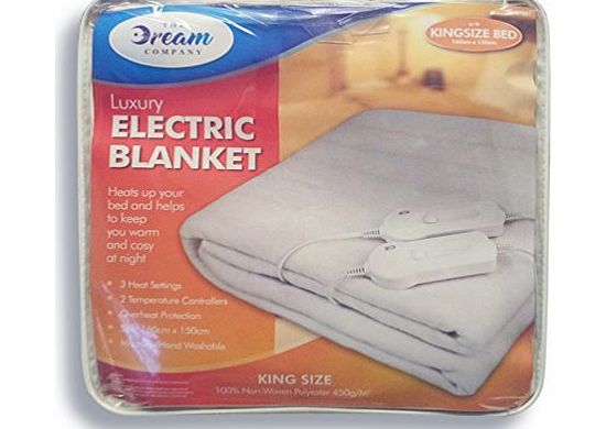 The Dream Company Luxury King Size Electric Under Blanket Warm Bed 3 Heat Settings Temperature Controller