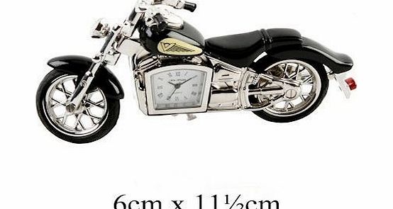 The Emporium Miniature Clocks Miniature Black Indian Style Motorbike Novelty Collectors Clock - 9497B