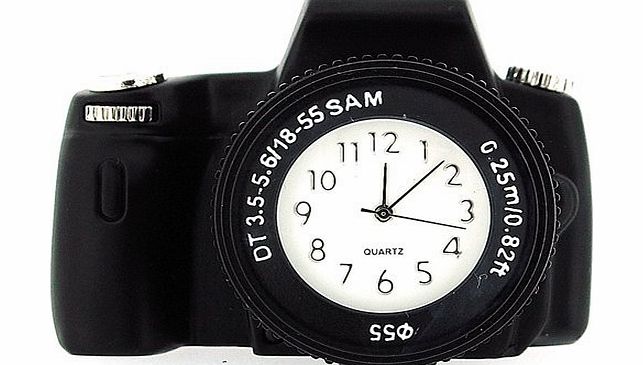 The Emporium Miniature Clocks Miniature Black Techno Camera Mini Novelty Desktop Collectors Clock 0492