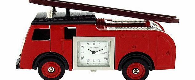 The Emporium Miniature Clocks Miniature Red Fire Engine Truck Ornament Novelty Collectors Clock 9860