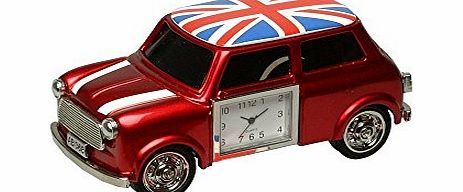 Miniature Union Jack British Red Mini Cooper Novelty Collectors Clock 0445