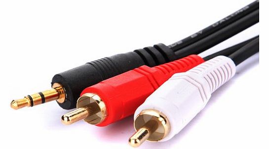 The end 3.5mm Jack to 2 x RCA Phono Stereo Audio Cable 5m Lead