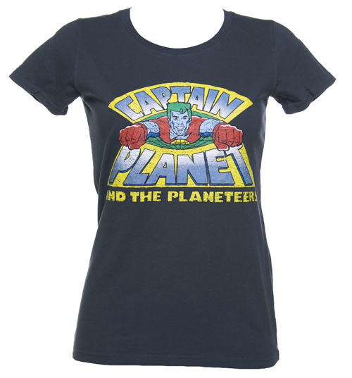 The Environmental Justice Founda Ladies Blue Marl Captain Planet Logo Organic