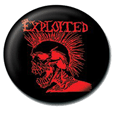Red Skull Button Badges