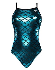Girls Funnies Mermaid Swimsuit - Blue and Black