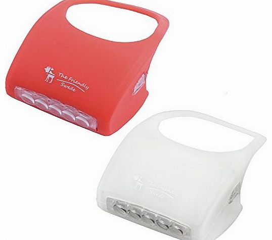 The Friendly Swede Silicone 7 LED Bike Light Set, White and Red