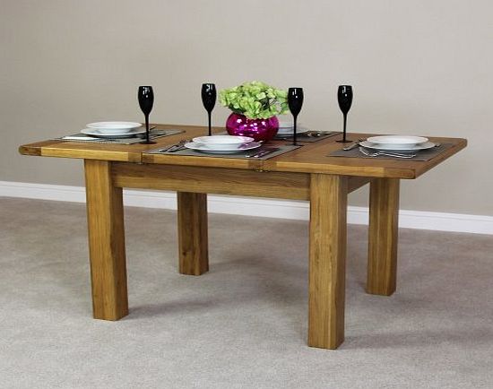 The Furniture Market Rustic Oak Small 4-6 Seater Extending Dining Table