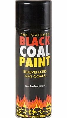 BLACK COAL PAINT SPRAY FOR GAS COALS,STOVE,GRATE,FIREPLACE WOOD OR MULTI FUEL APPLIANCES,FIRE BACKS ,BASKET,PIPE,FLUE,BBQ,AND DIY