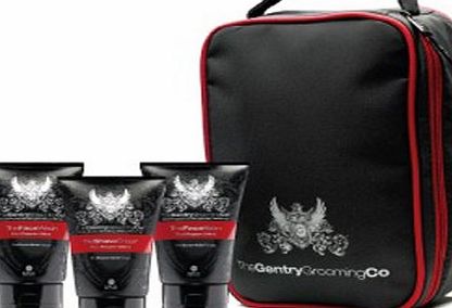 The Gentry Grooming Co  MENS TRAVEL GIFT SET - FACE WASH - FACE BALM - SHAVE CREAM amp; WASH BAG