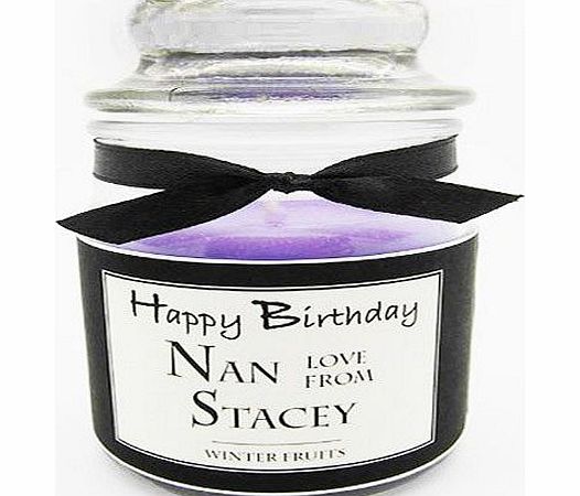 The goodie tree Luxury personalised scented candle - Happy Birthday - Merry Christmas - Thank you - etc, any message you would like