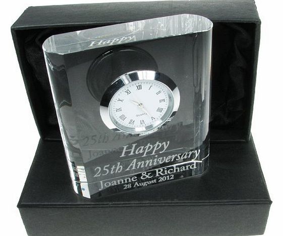 50th Wedding Anniversary Gift, Engraved 50th Wedding Anniversary Crystal Clock, 50th Wedding Anniversary Gifts, Golden Wedding Anniversary Gifts