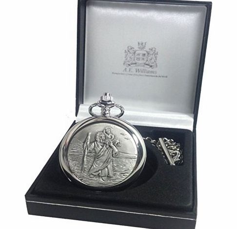 The Great Gifts Company Boys Christening Gift, Engraved St Christopher Pocket Watch in a Quality Presentation Box, Boy Christening Gift, Christening Gift Ideas