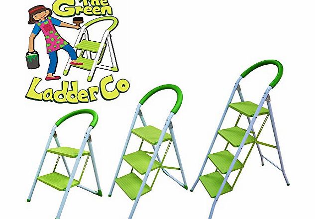 The Green Ladder Company 4 Tread Kitchen Home Folding Easy Storage Ladder