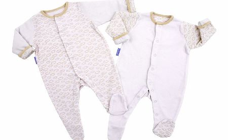 The Gro Company Gro Grosuit Twin Pack 0 - 3 months Fluffy Clouds
