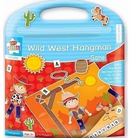 The Home Fusion Company Childrens Kids Family Travel Magnetic Board Game Wild West Hangman