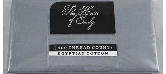 400 TC Egyptian Cotton Percale Double Bed Size Duvet Cover Set (Grey)