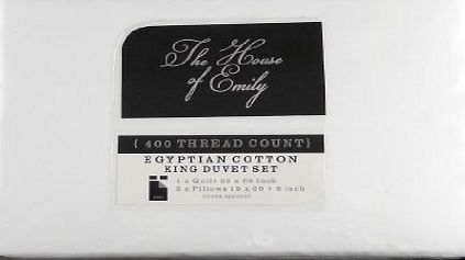 400 TC Plain White Egyptian Cotton Percale King Size Duvet Cover + 2 x Pillowcases Bedding Set