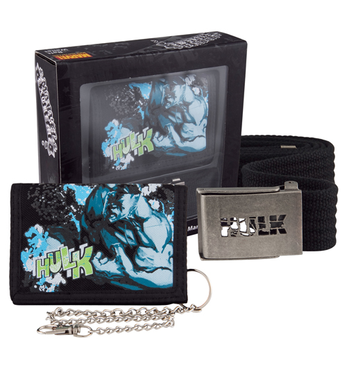 The Hulk Marvel Wallet and Belt Gift Set